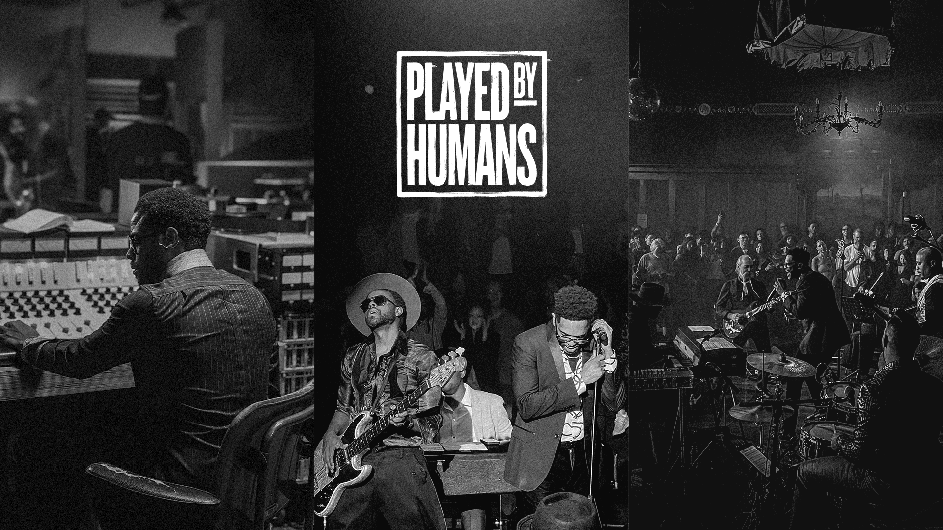 Played By Humans press — three portrait photos